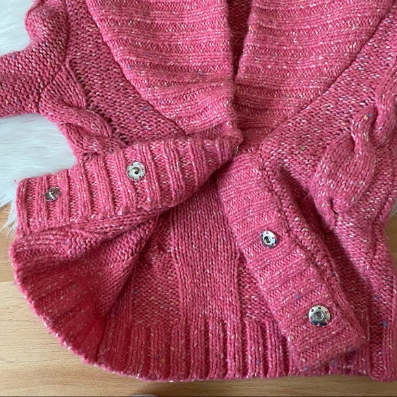 Bebe Pink Snap Front Chunky Sweater - Picture 8 of 9